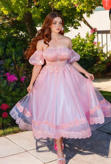 tull3f41ry, bare shoulders,blue/pink tulle dress, detached sleeves,
