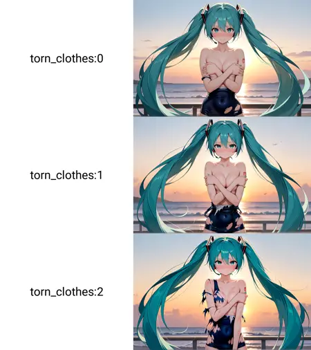 Torn clothes slider