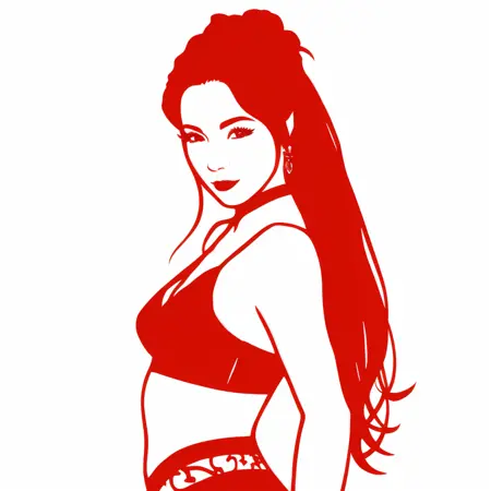 Realistic chinese paper cut art style