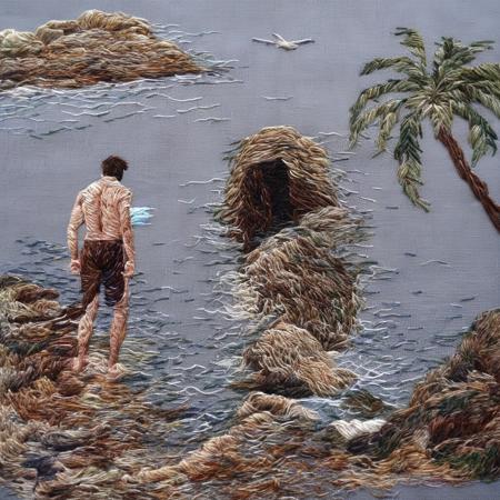 <lora:SDXL_embroidery_Sa_May_V8:1>  embroidery,  a man near the sea