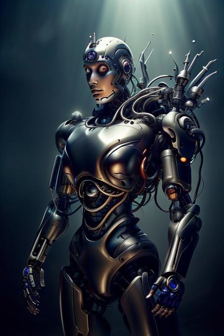 cinematic film still silverpulse, cyborg bat, simple background, high quality, artistic, vibrant colors, detailed textures. futuristic sleek/glossy silver and blue glow, vibrant colors, detailed textures., Concept art, cyborg, background, vintage, modern, SilverPulse, <lora:SilverPulseMorphXL:0.8>, excellent composition, artistic, highly detail, holy, sunny, dynamic dramatic beautiful full taking . shallow depth of field, vignette, highly detailed, high budget, bokeh, cinemascope, moody, epic, gorgeous, film grain, grainy