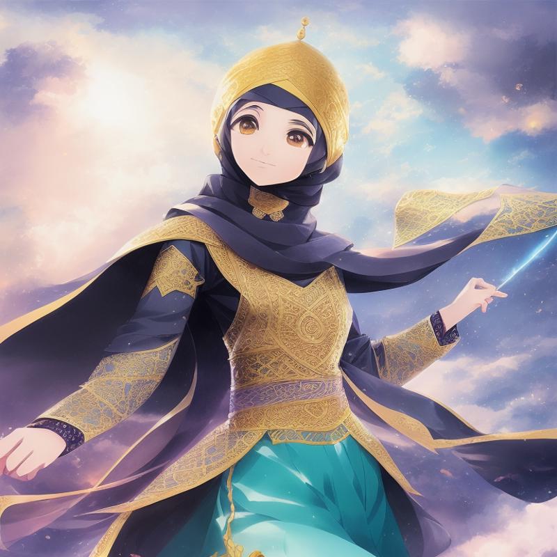 Arabesque Visions: AI-Powered Arabic Anime Art Generator image by falahgs