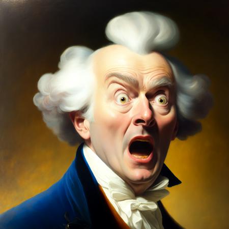 (ducreux style:1) a painting of a man with a surprised look on his face <lora:djzDucreuxV21_LoraBooth:1>