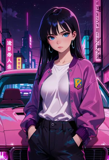 🟣 Retrowave Style FLUX+Illustrious 🎧🌆