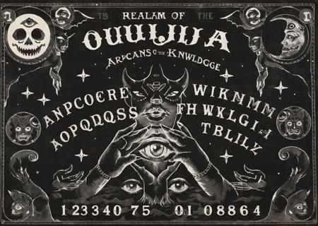 ouija , Guardians of the Arcane: An exploration of the Ouija table's place in the realm of arcane knowledge, uncovering its role as a conduit for accessing hidden wisdom and esoteric truths:1.6, guardians of the arcane:1.2, exploration:1.2, Ouija table's place:1.1, realm of arcane knowledge:1.1, role:1.1, conduit:1.1, accessing hidden wisdom:1.1, esoteric truths:1.1.<lora:Ouija_sdxl:1.0>