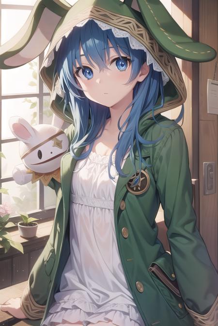 dalyoshino, <lora:yoshino-lora-nochekaiser:1>, 
yoshino, blue eyes, blue hair, long hair,
BREAK animal ears, animal hood, boots, coat, eyepatch, green footwear, hand puppet, hood, puppet, rabbit, rabbit ears, stuffed animal, stuffed toy,
BREAK looking at viewer, 
BREAK indoors,
BREAK <lyco:GoodHands-beta2:1>, (masterpiece:1.2), best quality, high resolution, unity 8k wallpaper, (illustration:0.8), (beautiful detailed eyes:1.6), extremely detailed face, perfect lighting, extremely detailed CG, (perfect hands, perfect anatomy),