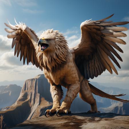 highly detailed documentary photo of griffon:1.3,

((paws)), wings, beak, paw up, tail, full body, mountains, 8k, cinematic, intricate details, depth of field,

masterpiece, best quality:1.1, 

ultra photoreal, photorealistic:1.0, sharp focus:1.1, 
depth of field:1.1, god rays:1.4,

50mm, style of Nathan Wirth, Hasselblad X1D II, Porta 160,
