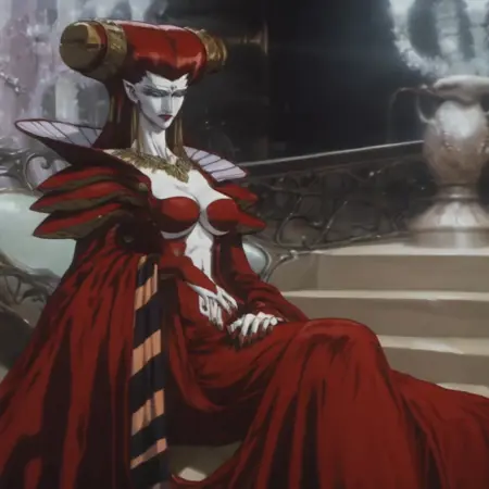 Countess Carmilla Elizabeth Bathory (伯夫人カーミライリズバウバウリ), the "bloody countess" (血だらけ血だらけ)