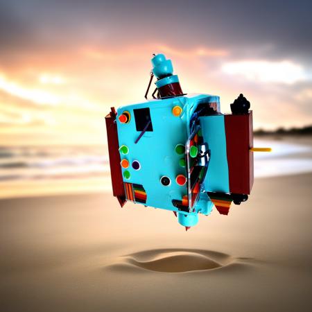 Discarded Cardboard Robot Levitating Discardbot