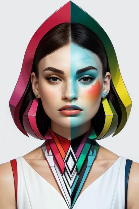 (geometric design, sharp angles, bold colors, clean lines:1.15), <lora:sd15_LilyJames_locon_64_v1-000016:1> LilyJames, ink splash, colorful, zentangle