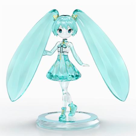 professional 3d model <lora:Glass:1>,glass,hatsune miku,, 8k,Highly detailed,Digital photography,High definition, . octane render, highly detailed, volumetric, dramatic lighting