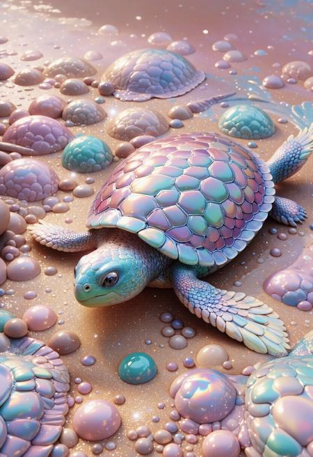 (cinema art designed by Claire Denis:0.8) and (Ruben Ostlund:0.7) , grand RAW photo, majestic, eye-level shot of a hourglass figure Set designer (a crowd of p1nk1r1sc4l3s,made out of iridescent scales, turtle made of slime, semi transparent slime, transparent slime, jelly like slime, liquid slime, crystal clear, sparkling, crawling on the beach, details, surrealism, no simple background, low saturation:1.3) , one of them is with a Jay, one of them is in awe, one of them is wearing an one of their Signature Pencil skirt and blazer, The Pencil skirt and blazer is tailored by Joseph Altuzarra and Mary Quant, one of them has Caramel hair, one of them has an elegant Necktie, cherry blossom pink flora and city, Raining, deep focus, poetic, sensual, existential, Cel shaded, Shameful, Harlem Renaissance, Mauve lighting, Short exposure, Kodak Tri-X 400, pov, Vivid Colors, Diorama, Elegant, skin pores, realistic and detailed, World-renowned, extremely detailed CG Unity 8k wallpaper