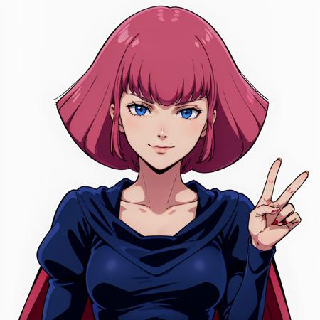 smile,close-up,looking at viewer,(hand up:1.4),(v:1.3),
<lora:hamankarn056:0.5>,white background,solo,
haman_karn,1woman,
pink hair,short hair,sidelocks,bangs,eyebrows,blue eyes,
collarbone,cape,black dress,puff sleeves,long sleeves,juliet sleeves,