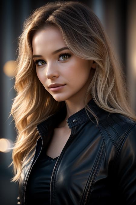 beautiful woman (b3bahan-775:.99), beautiful hair, ((closeup portrait:1.3)), ((face focus)), (((London))), natural skin texture, ((leather jacket, long sleeve top, and straight-leg pants :1.2)), 24mm, 4k textures, soft cinematic light, adobe lightroom, photolab, hdr, intricate, elegant, highly detailed, sharp focus, ((((cinematic look)))), soothing tones, insane details, intricate details, hyperdetailed, low contrast, soft cinematic light, exposure blend, hdr, faded