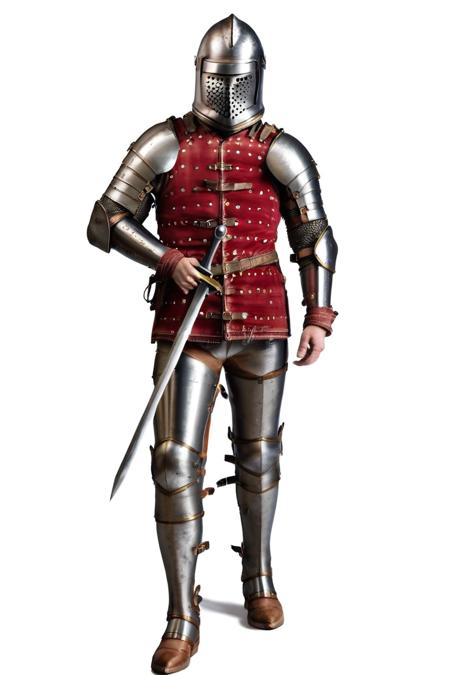 wearing br1gand1n3 armor, studded, underarmor, greaves, boots