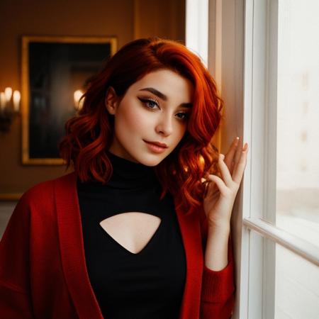 <lora:AnniTheDuck_V1:1> picture of annitheduck, red hair, wearing turtle neck sweater, professional, photography, excellent lighting, impeccable, precision, rich colors, deep shadows, clarity, high-resolution, razor-sharp, composition, light and shadow, timeless beauty, captivated, artistry, craftsmanship, elegance, sophistication, exquisite, details, atmosphere, balance, masterful, technique, expertly captured, stunning, visual impact, top-quality, compelling, professional-grade, aesthetics, flawless, remarkable, perfection, attention, dynamic, evocative, nuanced, depth, vibrancy, masterclass, breathtaking, awe-inspiring, high-definition, alluring, enchanting, texture, storytelling, mesmerizing, cinematic, elite, artistry.