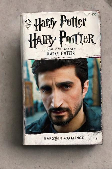 Cover of a Harlequin romance nove called ("Harry Potter":1.2), depicting Fares Fares with a goatee <lora:wizards_vintage_romance:1> <lora:Fares_Fares_v1b-000006:0.8>