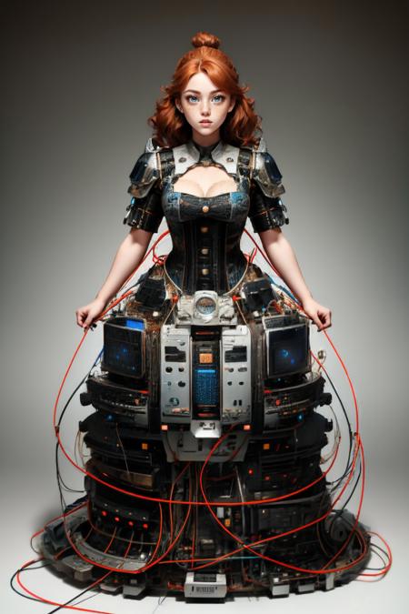 c0mp, machinery, cables, wires, computer part dress, short/long dress