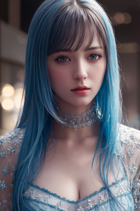 high quality, best quality, photo-realistic, raw-photo, realistic, ultra realistic 8k cg, ultra-detailed, High definition, masterpiece, 1girl, long hair, blue hair, close-up, intricate details, detailed texture, finely detailed,