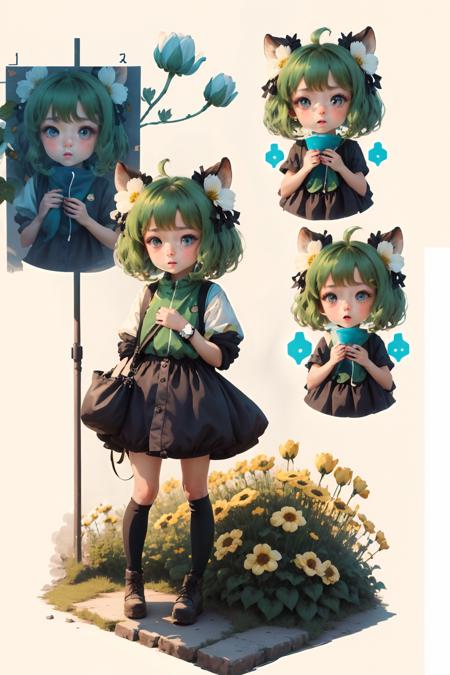 [(white background:1.5)::15] 1girl, solo,flower garden chibi<lora:meomeo:1> :D meomeo style <lora:gachaSplashLORA_gachaSplashFantasy20:1>