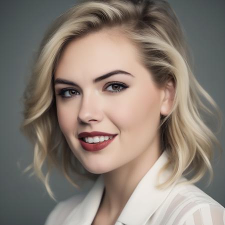 an exquisite portrait photograph, 85mm medium format photo of (ohwx woman)  <lora:Kate Upton:1> with a classic haircut