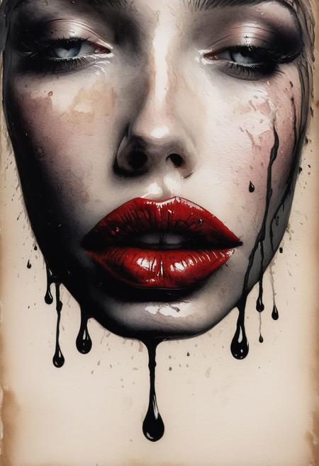 RAW profile photo, close-up, dark atmosphere, masterpiece, cinematic film still of a blonde beautiful woman, detailed eyes,eyeliner, darkred lipstick, black lace turtleneck dress, tack sharp focus on eyes, Sensual, lustful, seductive,  intricate, ultra detailed, 8k, <lora:MS_DitavT_V1_32:0.6>