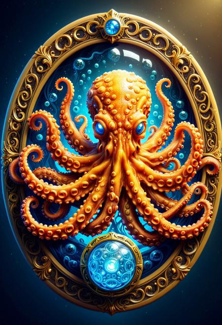 score_9,score_8_up,score_7_up,score_6_up, masterpiece,cs-l3ath3r, octopus, shnywrld,digital art, Ambient lighting, D&D, illustration, ornate, fantastic aesthetic, professional fine composition, badge, inspired, creative