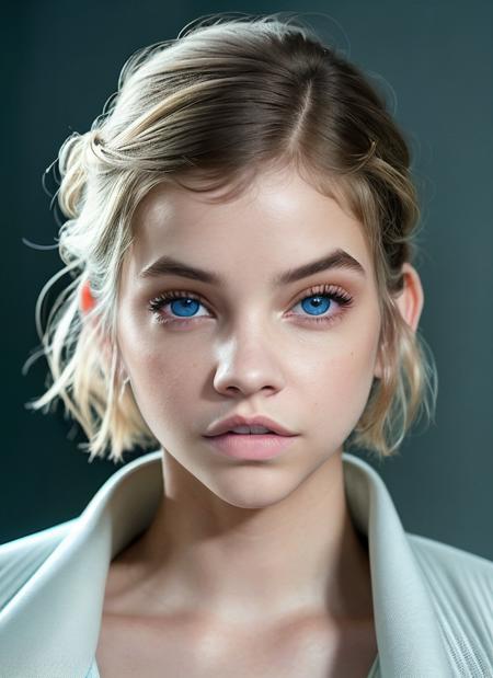 portrait of Barbara Palvin, cold , wearing sleepwear , with blonde Wispy bangs , background space epic (photo, studio lighting, hard light, sony a7, 50 mm, matte skin, pores, colors, hyperdetailed, hyperrealistic), <lyco:Barbara Palvin:1.1>