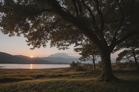 raw photo, a sunset landscape, Valdivian temperate forests, Chilean forest,  cozy, photorealistic, high detailed texture, 8k uhd, dslr, soft lighting, high quality, film grain, Fujifilm XT3, Sony A7 IV, highly detailed photography, (muted colors, cinematic, dim colors, soothing tones:1.2), vibrant, insanely detailed, hyperdetailed, (dark shot:1.2), (vsco:0.3), (intricate details:0.9), (hdr, hyperdetailed:1.2) (highest coherency: 1.39) (highest quality: 1.39) (rule of Thirds) (award winning) (breathtaking) (masterclass) (vibrant color: 0.79) (raining)