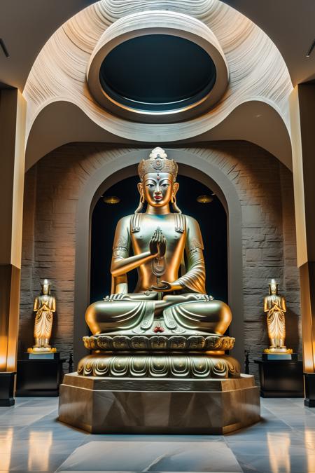 <lora:JJsFuturismStyle_Interior:.35> , <lora:JJsChinese_ Buddhist_Temple:.3>, <lora:JJsBudha_Statue:.2>, ((Futurism Interior)), ((DiZang Statue)), (holding), indoor,((best quality)),((masterpiece)),((realistic)), sky light,
RAW photo, subject, 8k uhd, dslr, soft lighting, high quality, film grain, Fujifilm XT3, 
, photorealistic, scenery,  real world location,   <lora:add_detail:-1>