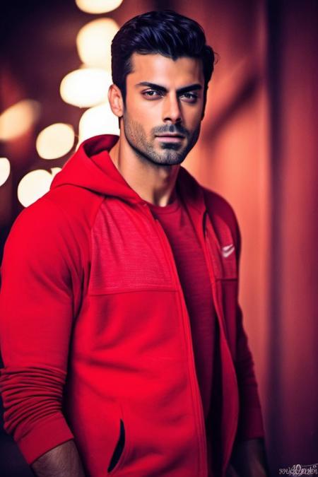 Jimmy Garoppolo a man <lora:Fawad-Khan_Jimmy-Garoppolo:0.8>, realistic photo in a worn ((skin-revealing skimpy erotic red tracksuit, massive hairy pecs)), big pecs, big arms, bulge, VPL, ((light bokeh)), intricate, (steel metal [rust]), elegant, erotic, exuding sexual energy, homoerotic, sharp focus, photo by greg rutkowski, soft lighting, vibrant colors, (masterpiece), ((streets)), (detailed face), looking at viewer, light smile, night, walking towards viewer, cinematic lighting, beautiful lighting, cinematic lighting, (hazy filter, film grain:1.2)