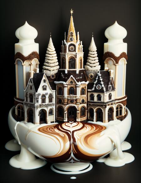 ((best quality)), ((masterpiece)),DonMC0ff33Ch0c  Town, made of cream and latte, <lora:DonMC0ff33Ch0c_v2-000007:1.0>