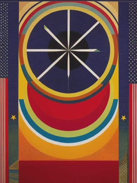 <lyco:PaulLaffoley:1.0> american flag design by Paul laffoley