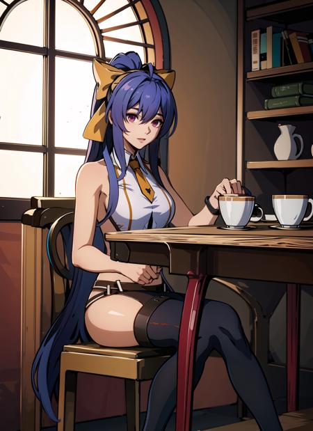 <lora:mai:0.8> mai, indoors, sitting, table, coffee, <lora:Arcane Style:0.4> <lora:Genshin Impact:0.5>, best quality, masterpiece, absurdres,