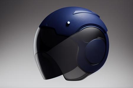 3D Product render, futuristic helmet made with glass, finely detailed, purism, ue 5, a computer rendering, minimalism, octane render, 4k