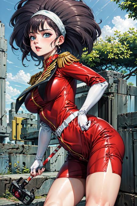 masterpiece, best quality, 1girl, cowboy shot,
<lora:BlasterMariV2:0.8>mari,skirt, red uniform,zeon,