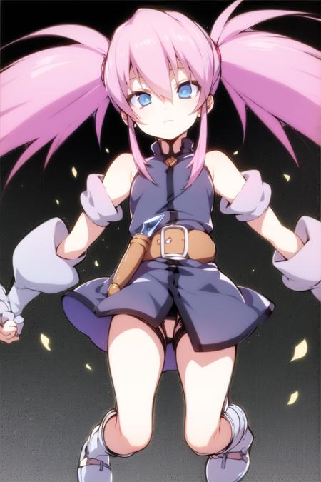 presea combatir, pink hair, blue eyes, twintails, jewelry, belt, 