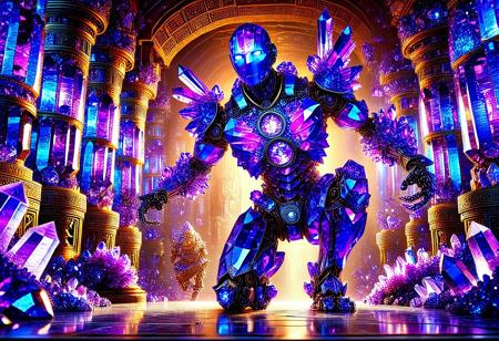 A robot exploring the mysteries of an ancient civilization.
perspective, light and shadow, magnificent, epic, majestic, magical, concept art, digital artwork, illustrative, illustration, fantasy, dreamy, 
masterpiece, semi-realistic, UHD, 8k, depth of field, 
epic, majestic, magical, fantasy, dreamy, moody, enchanting, mystical, imaginative, otherworldly, dynamic, 
intricate details, highly detailed, ultra-detailed, hyper-detailed, absurdres, sharp focus, studio lighting, cinematic
midjourneyv6.1, made of sparkling amethyst crystals