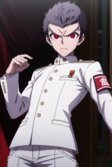 kiyotakaishimaru, <lora:kiyotaka ishimaru s1-lora-nochekaiser:1>,
kiyotaka ishimaru, short hair, bangs, black hair, (red eyes:1.3), male focus, very short hair,
BREAK long sleeves, jacket, pants, uniform, white jacket, armband, pocket, medal,
BREAK outdoors, classroom,
BREAK looking at viewer, (cowboy shot:1.5),
BREAK <lyco:GoodHands-beta2:1>, (masterpiece:1.2), best quality, high resolution, unity 8k wallpaper, (illustration:0.8), (beautiful detailed eyes:1.6), extremely detailed face, perfect lighting, extremely detailed CG, (perfect hands, perfect anatomy),