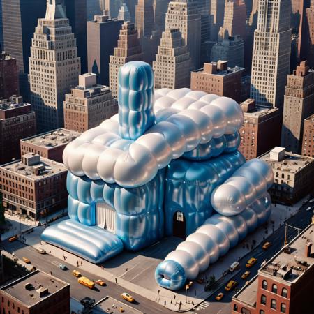 zynflatable, scenery, inflatable building, city, new york, highly detailed, film grain, <lora:zy_Inflatable_World_Morph _v1:.7>