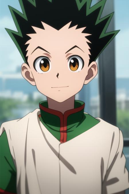 gon_freecss green hair spiked hair yellow eyes