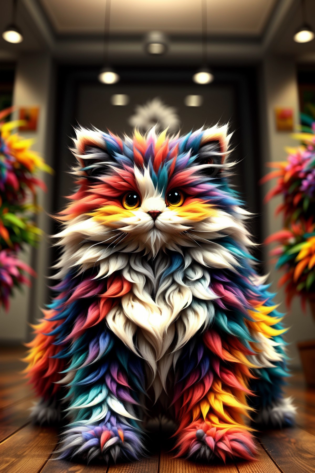 martius_fuzz cat, colorful, indoors <lora:martius_fuzz:1.0>