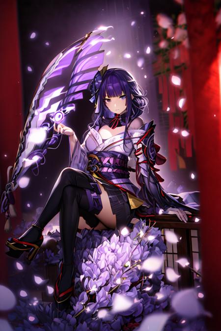 1girl,  lying,  <lora:raidenShogunRealistic_raidenshogun:1>, RaidenShogun, detailed clothes, white clothes, blunt bangs, braid, wide-sleeved kimono, hair ornament, white japanese clothes, (red obi:1.4), (purple hair:1.4), very long hair, straight hair,(smooth chin:0.85), closed mouth, long eyelashes, sharp eyes, looking at viewer, thick eyebrows, red eyeshadow, symmetry eyes,skirt,

(8k, RAW photo, best quality, masterpiece:1.2), (realistic, photo-realistic:1.37), professional lighting, photon mapping, radiosity, physically-based rendering