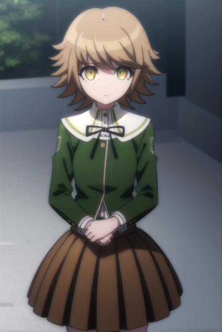 chihirofujisaki, <lora:chihiro fujisaki s1-lora-nochekaiser:1>,
chihiro fujisaki, short hair, bangs, brown hair, (brown eyes:1.3), male focus, otoko no ko,
BREAK skirt, shirt, long sleeves, ribbon, school uniform, jacket, pleated skirt, black ribbon, neck ribbon, brown skirt, green jacket,
BREAK outdoors, classroom,
BREAK looking at viewer, (cowboy shot:1.5),
BREAK <lyco:GoodHands-beta2:1>, (masterpiece:1.2), best quality, high resolution, unity 8k wallpaper, (illustration:0.8), (beautiful detailed eyes:1.6), extremely detailed face, perfect lighting, extremely detailed CG, (perfect hands, perfect anatomy),