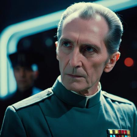 cinematic film still of  <lora:Wilhuff Tarkin:1.2>
Wilhuff Tarkin a man in a star trek uniform looks at the camera in star wars universe, shallow depth of field, vignette, highly detailed, high budget, bokeh, cinemascope, moody, epic, gorgeous, film grain, grainy