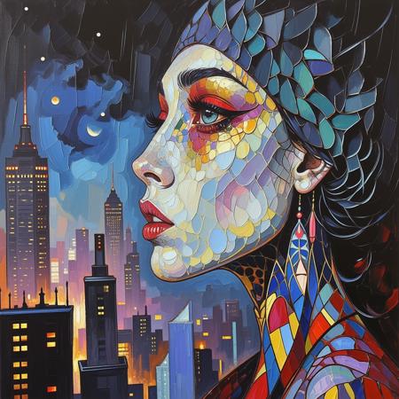 abstract, beautiful, strange, woman, night, city, wonderful, colorful