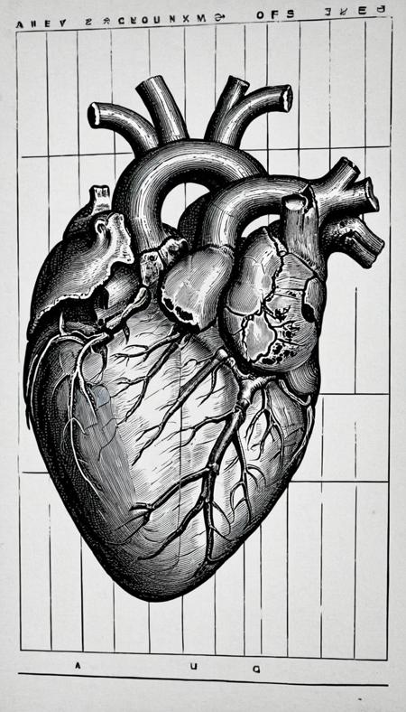 computer heart on screen <lora:vntg-line-art-v2:1> vntg, line-art
