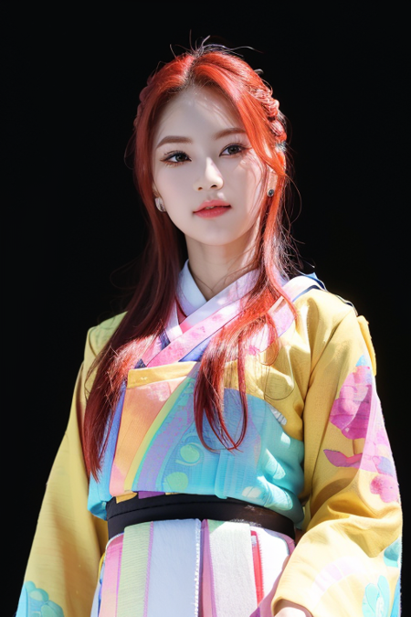 1girl, solo, red hair, , (pastel:1.2), (hanbok:1.5), jewelry, earrings, (moon, full moon, night:1.2), hyper realistic, lifelike texture, RAW, (best quality, masterpiece:1.2), (intricate details:1.3), (photo-realistic:1.3), natural soft light, ultra detailed, realistic skin texture, extremely detailed,