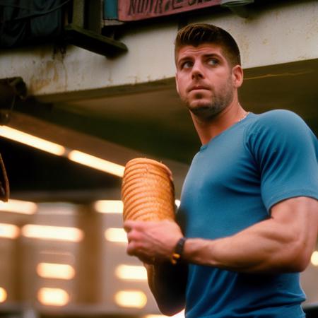 portrait of nathanweir person as a fisherman (in underwear) pulling up a fresh catch of spaghetti from the ocean, in blade runner, professional photography, canon 5 0 mm, 4k, 2k, cinematic lighting, photography master piece, wes anderson, film, kodachrome, polaroid, <lora:nathanweir_5520:1>