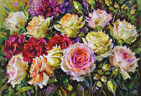Roses - Flower of love: A stunning depiction of a bouquet of roses,